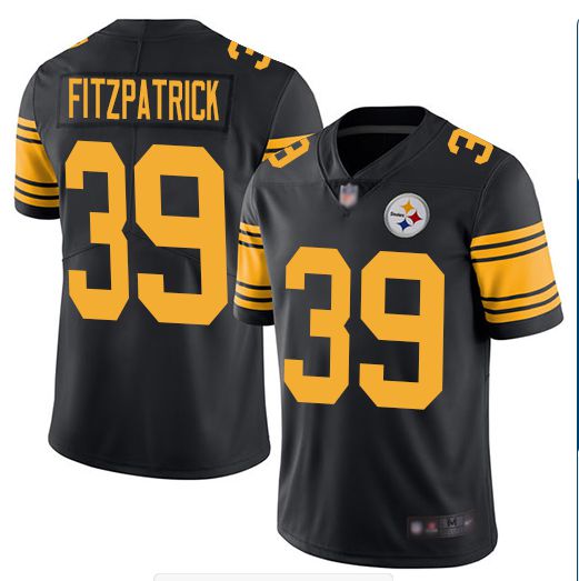 Men Pittsburgh Steelers 39 Fitzpatrick Black Nike Color Rush Limited NFL Jerseys